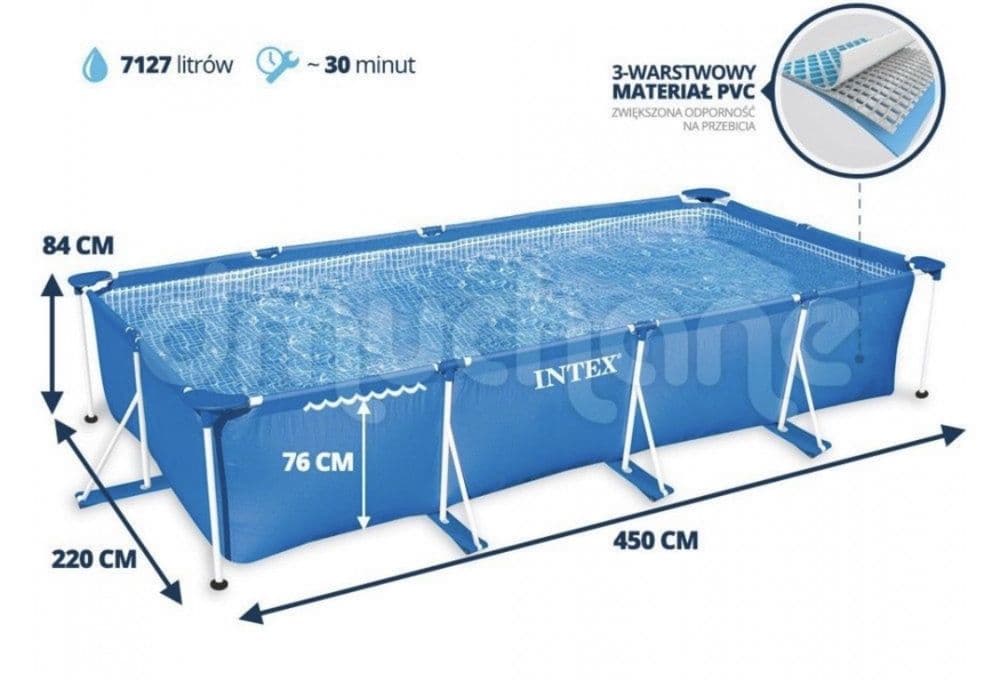 Бассейн INTEX оригинальная фирма 4.5x2.20x84cm — 4