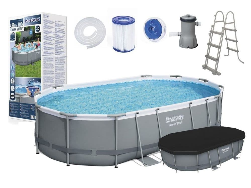 Каркасный бассейн INTEX BESTWAY 488×305×107 стойка бассейн basseyn — 2