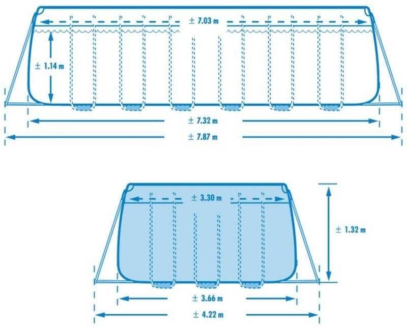 Каркасный бассейн INTEX 732x366x132 Karkasniy basseyn baseyin Hovuz — 9