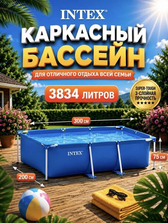Басейн 3/2 м Baseyn orginal — 3