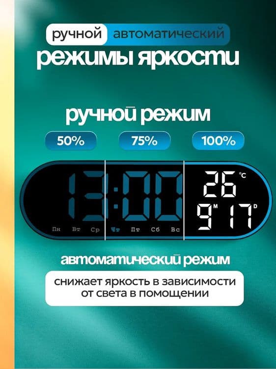 Электронный настенный часы с пультом — 6
