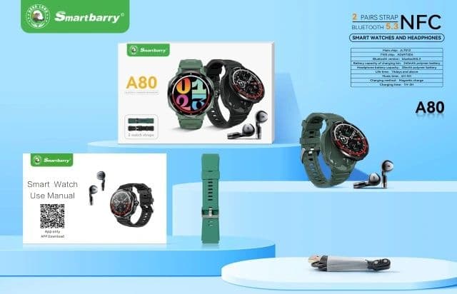 Smartbarry A70, A80, Airports Smart watch, Умные часы с наушниками — 11