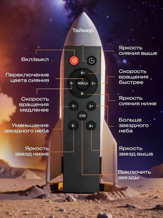 Ночник проектор Космонавт звездное небо — 7