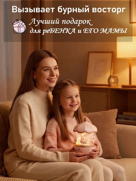 Проектор звездное небо, ночник, светодиодный, вращающийся карусель — 5