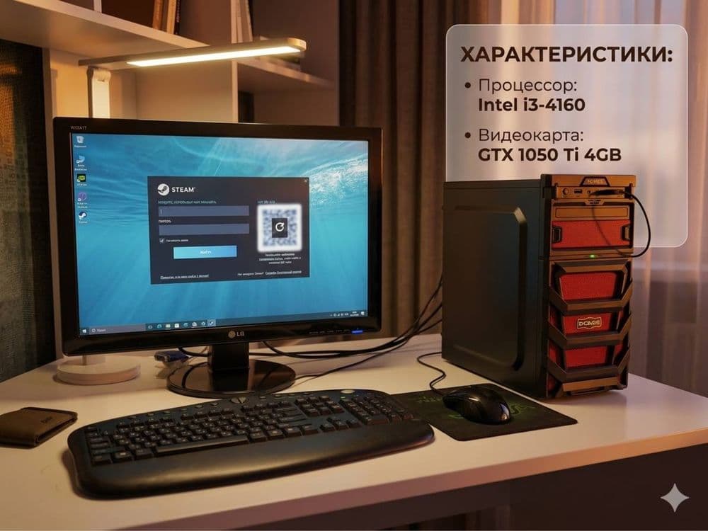 Игровой ПК начального уровня (Intel i3 / GTX 1050 Ti 4GB / 16GB)