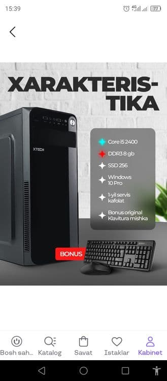Ofisnoy kompyuter cor i5 sotiladi — 1