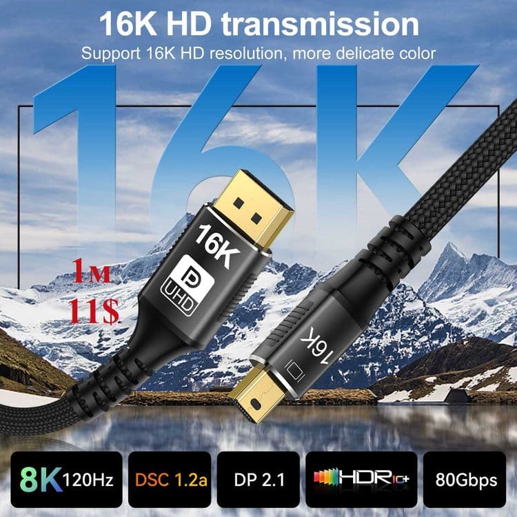 Кабель - адаптер  mini DP to DP 16K — 1