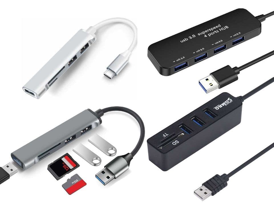 USB 3.0/USB-C расширитель портов 5в1 USB 3.0 + SD/TF для TV, Video — 1