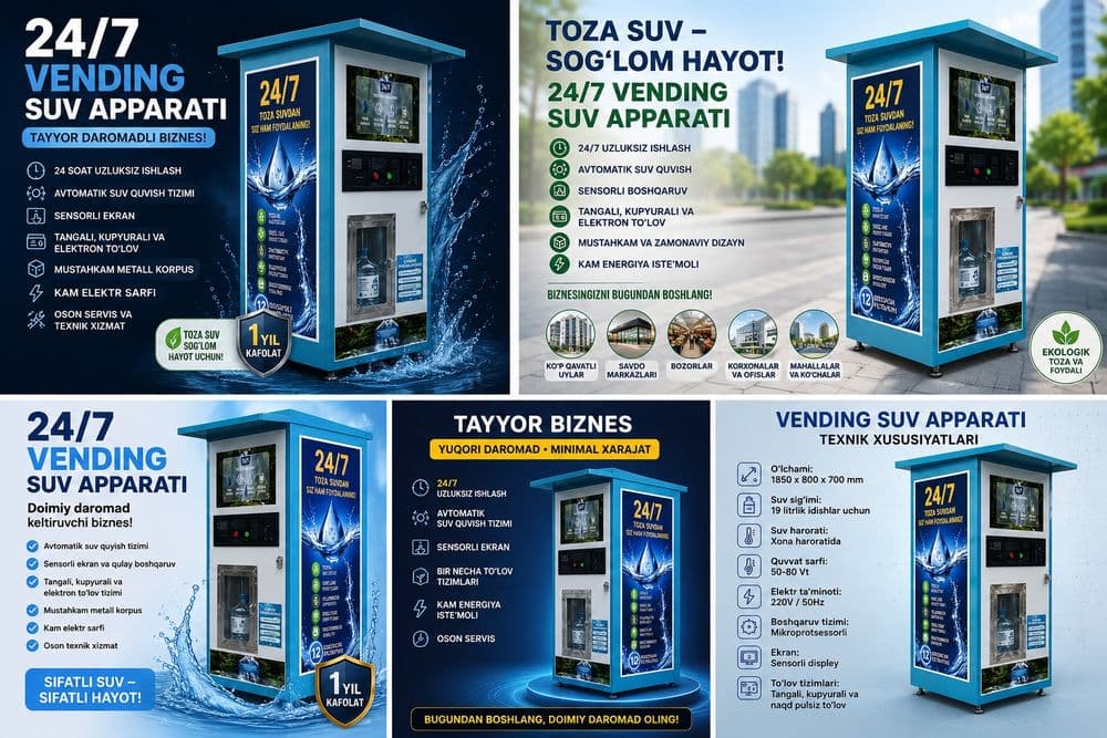 Vending Suv Aparati – 24/7 Avtomatik Toza Ichimlik Suvi Savdosi — 5