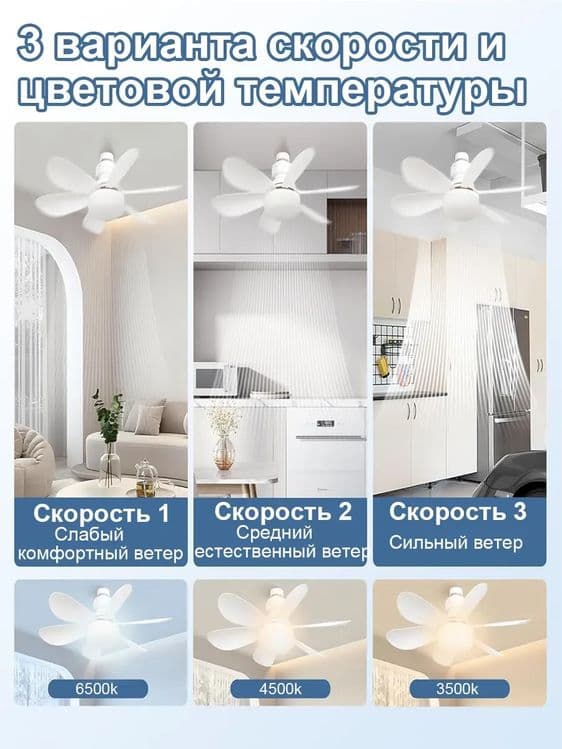 Люстра вентилятор потолочная с пультом — 6