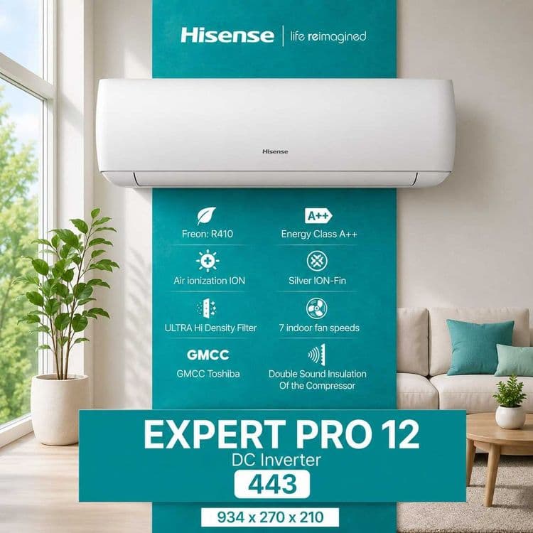 Кондиционер Hisenese 12 Инвертор | Тихая Работа | Турбо Режим | R32 — 2