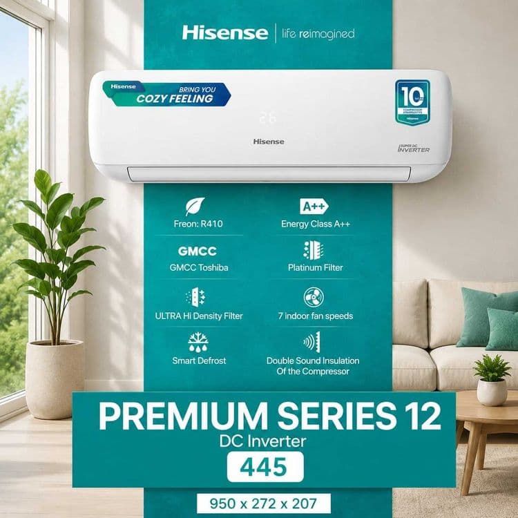 Кондиционер Hisenese 12 Инвертор | Тихая Работа | Турбо Режим | R32 — 3