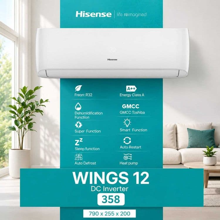 Кондиционер Hisenese 12 Инвертор | Тихая Работа | Турбо Режим | R32 — 4