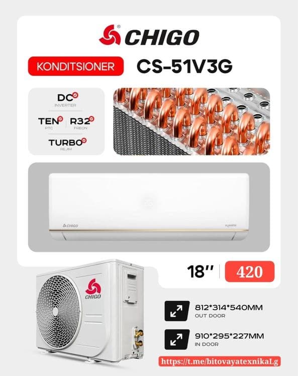 Konditioner Chigo 12” 18” 24” zor narxda — 2