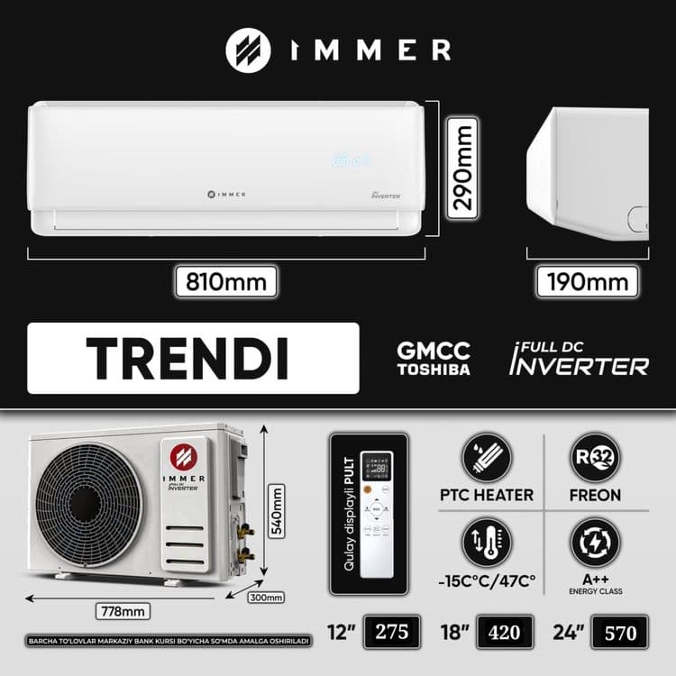 Konditioner Immer yengi modella 12” 18” 24” — 2