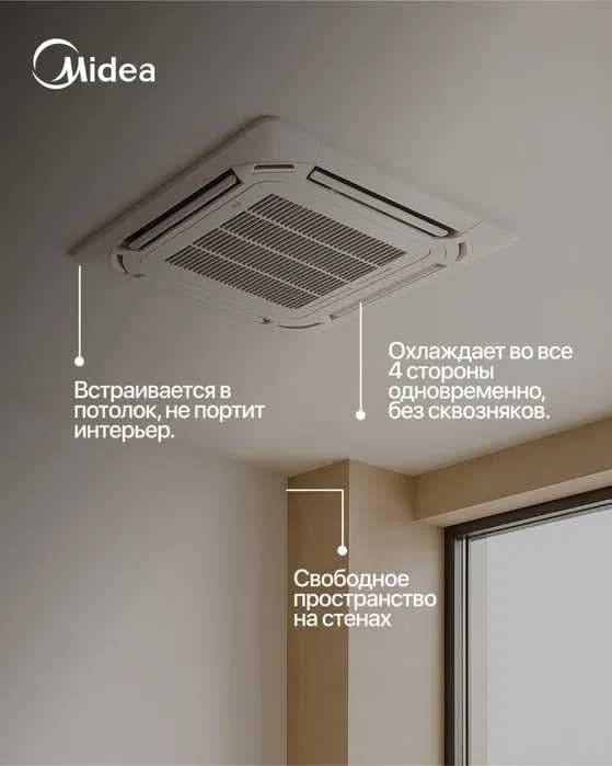 Кассетный кондиционер Midea Kita 24,000 Inverter. Официальный дилер — 1
