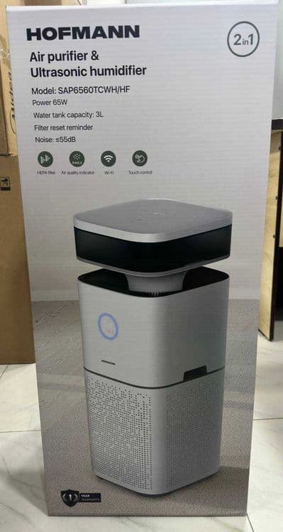 Очиститель и увлажнитель воздуха HOFMANN SAP6560TCWH/HF 2в1 — 2