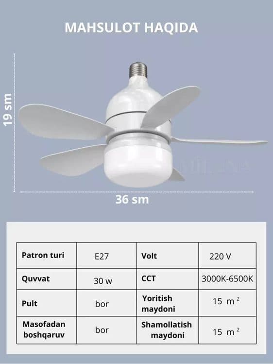 Vintilyatir LID 3 xil rijimda luyistirasi yonadi vintilyatiri 4 xil — 2