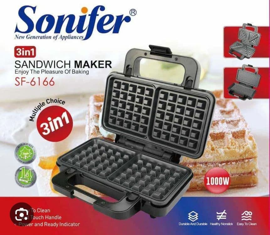Sonifer 3в1 Сендвичница Тостер Вафелница Tostеr sf-6166 — 2