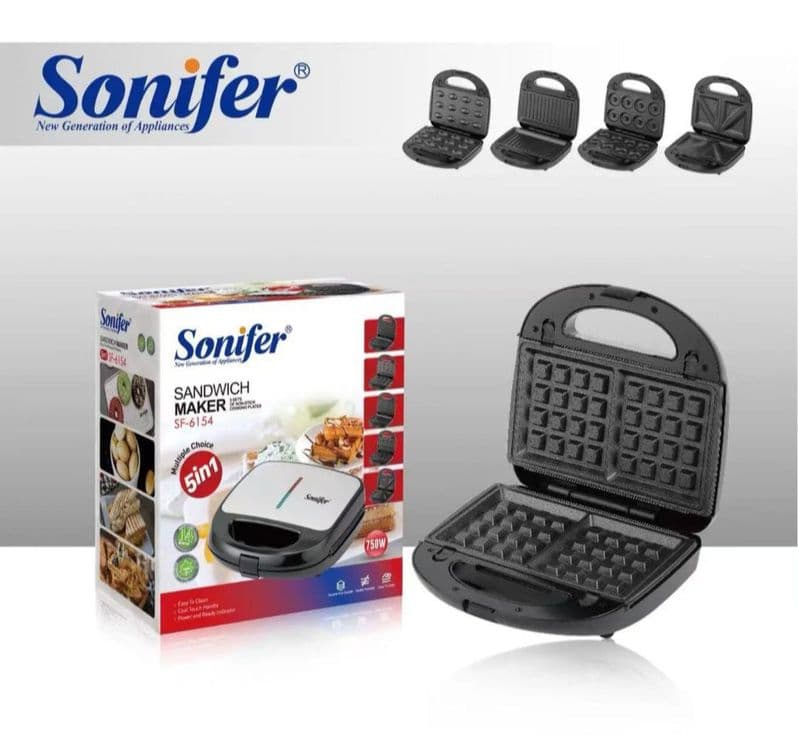 Sonifer 7в1 Тостер Вафельницa Сендвичница Орешница toster sf-6155 — 2