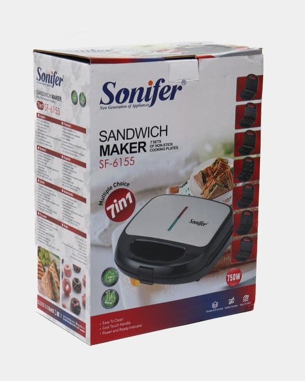 Sonifer 7в1 Тостер Вафельницa Сендвичница Орешница toster sf-6155 — 4