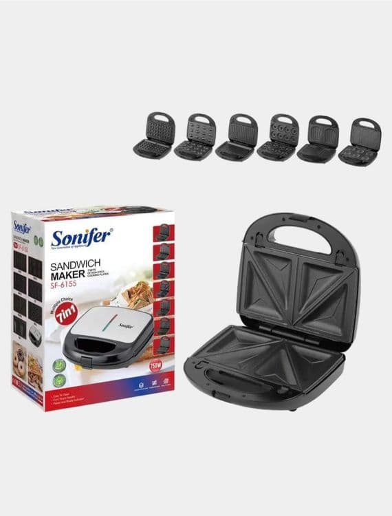 Sonifer 7в1 Тостер Вафельницa Сендвичница Орешница toster sf-6155 — 6