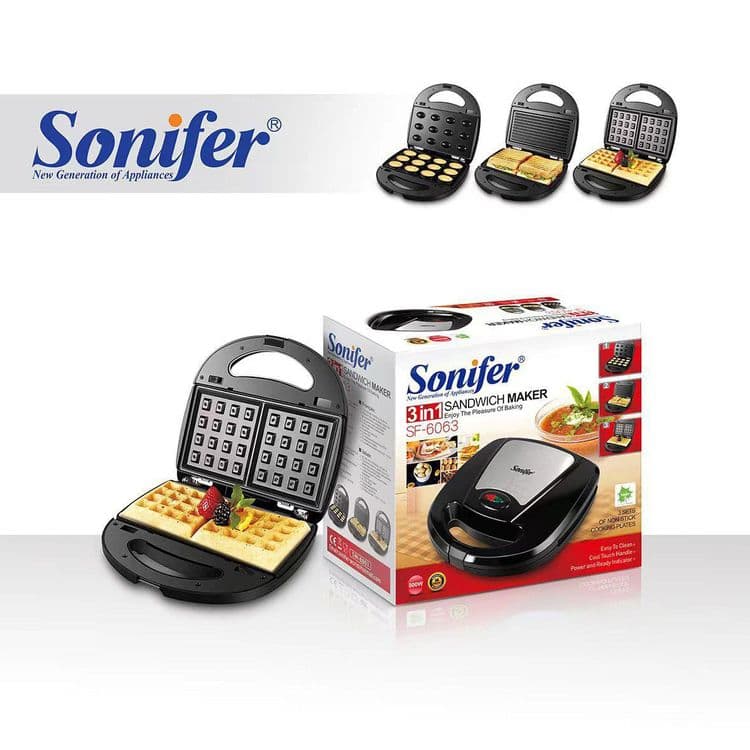 Sonifer 7в1 Тостер сендвичница Tostеr Вафельница  Орешница  sf-6054 — 3