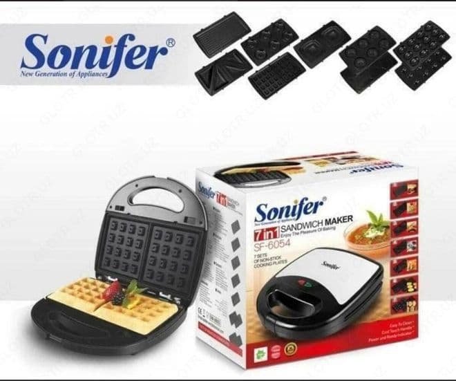 Sonifer 7в1 Тостер сендвичница Tostеr Вафельница  Орешница sf-6054 — 1