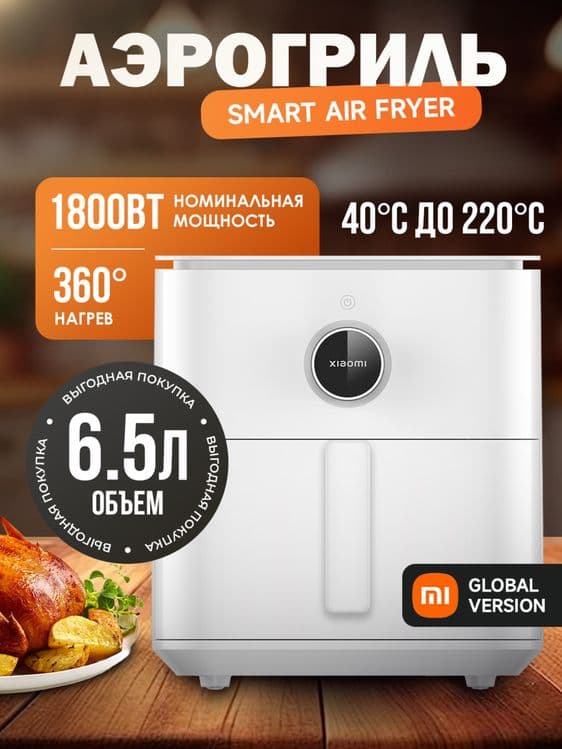 Новый. Xiaomi аерогриль Aerogrill•smart air fryer•6litr•6.5litr•10litr — 3