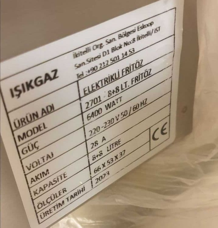 Фритюрница двойная IŞIKGAZ 2701  8+8л — 3