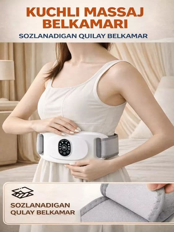 Vibro massaj belbog‘i ozish uchun infraqizil isitish 8 rejimli massaje — 4