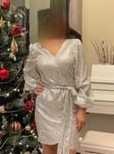 Платье вечернее нарядное серебристый цвет, пайетки