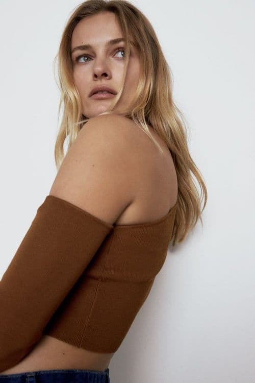 Коричневый топ Zara — 8
