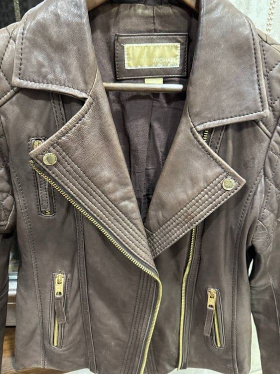 Кожаная куртка Michael Kors, б/у, в хорошем состоянии — 3