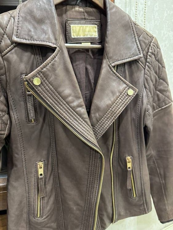 Кожаная куртка Michael Kors, б/у, в хорошем состоянии — 4