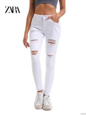 белые рванные джинсы zara серия z1975 — 2