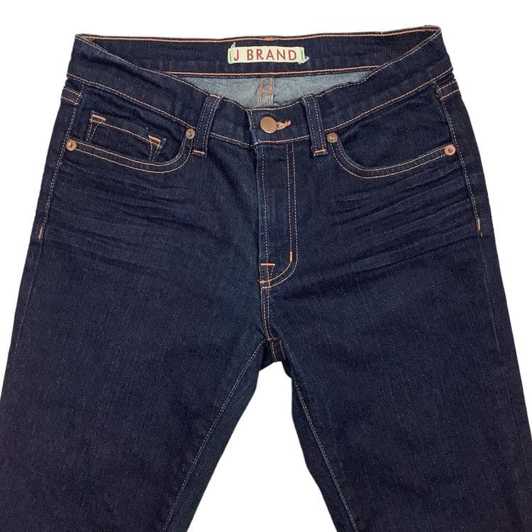 синие скинни джинсы американской марки JBrand — 4