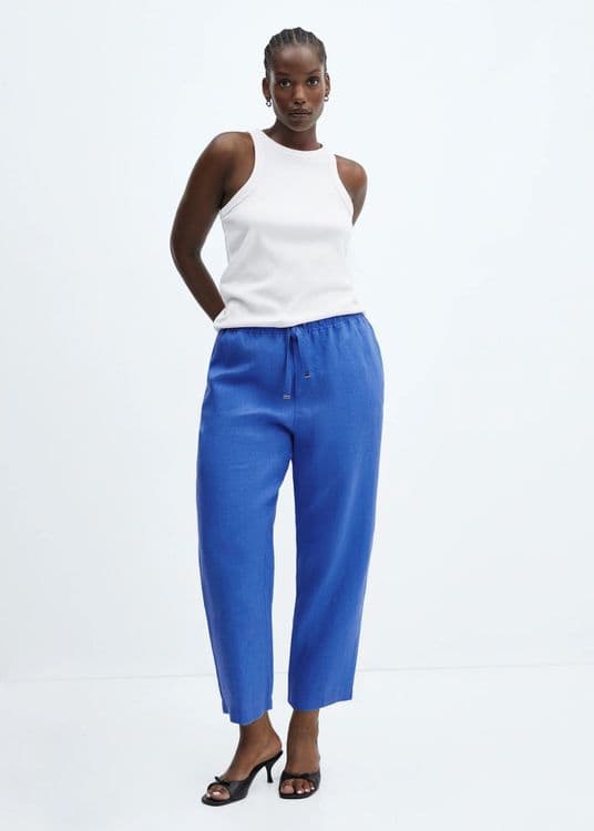MANGO. Plus size. 100% лён. Женские брюки