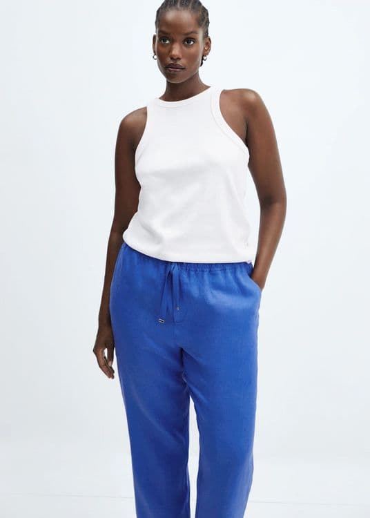 MANGO. Plus size. 100% лён. Женские брюки — 4