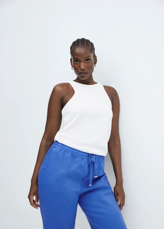 MANGO. Plus size. 100% лён. Женские брюки — 5