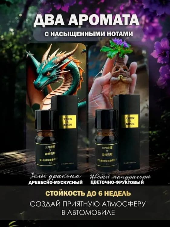 Ароматизатор автомобильный, древесно-мускусный;цветочно-фруктовый — 12