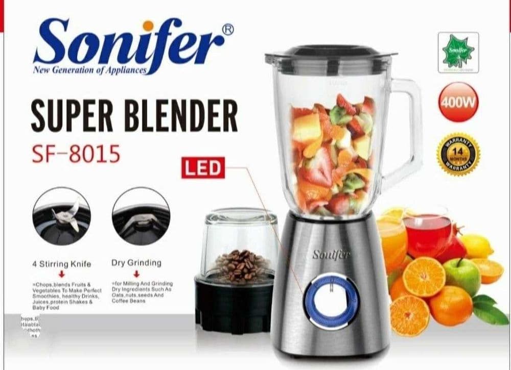 Sonifer 2в1 Блендер кофемолка блендир бледнр blender sf-8015 blendr — 7