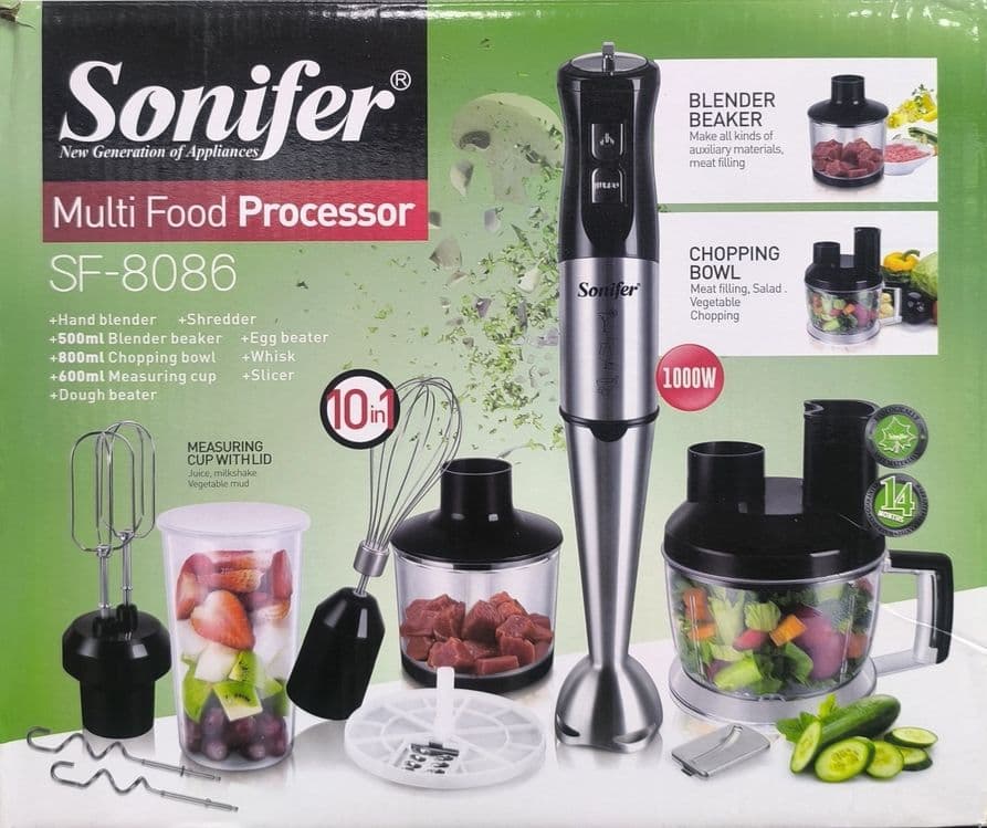 Супер, абсолютно новый погружной блендер 10 в 1 Sonifer 8086, blender — 1