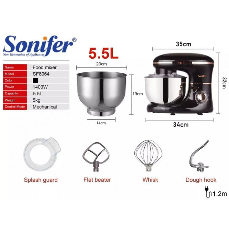 Планетарный миксер Промышленный с чашкой Stand Mixer Mikser sf-8064 — 3