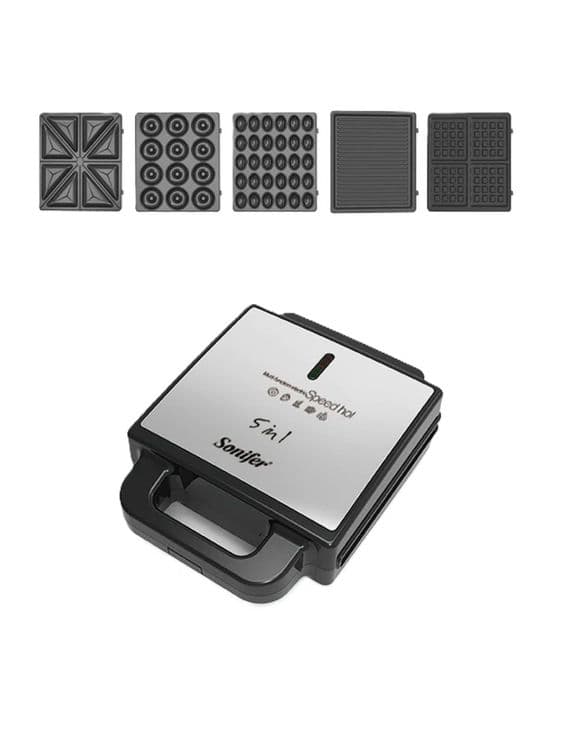 Сэндвичница SONIFER SF-6143 5-в-1 , Black — 2
