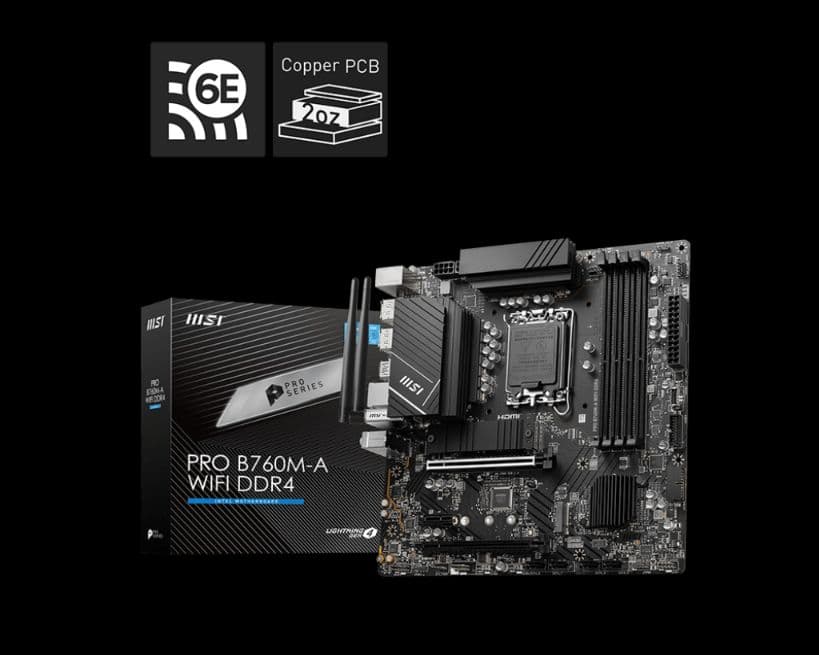 Материнская плата для персонального компьютера (Computer Motherboard) торг.марки "MSI" модель: B760M-A WIFI DDR4 — 1