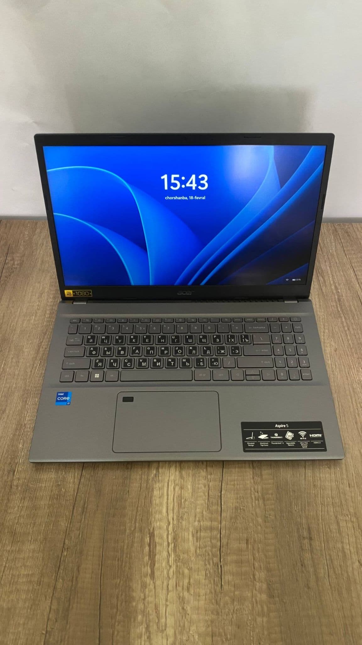 Noutbuk Acer/A515-57-57J7 Aspire 5/1g/Core i5/12450H/2 GHz/16 Gb/PCIe NVMe SSD/512 Gb/ODD yo'q/Grafika/UHD/256 Mb/15,6"/2560x1440 operatsion tizimi — 1