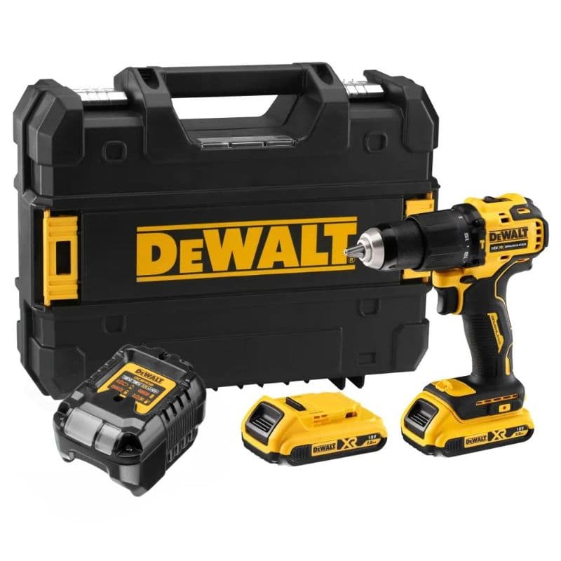 Дрель ударная Dewalt DCD709D2T-QW, желтый — 1