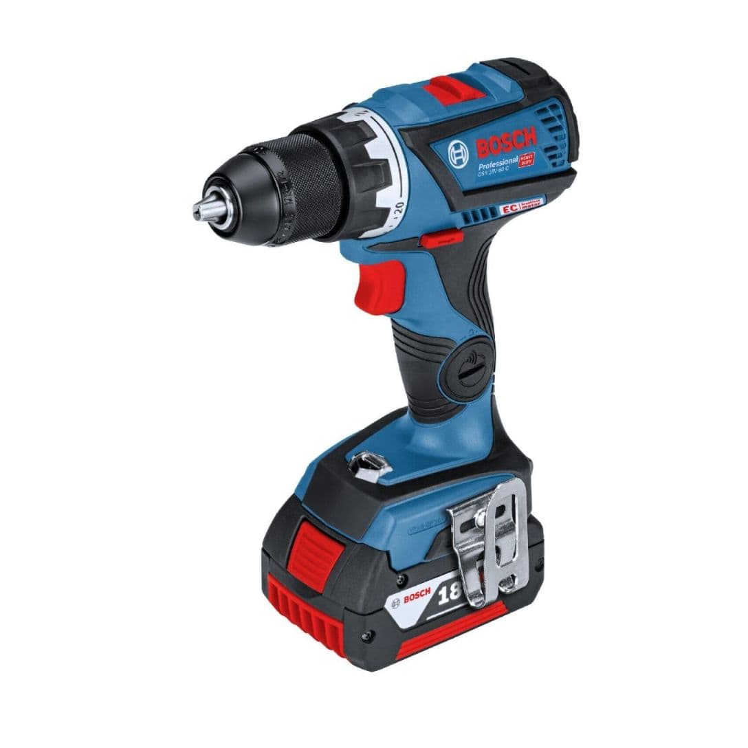 BOSCH GSB 18 V-EC Professional Simsiz Darbeli Burg'ulash/Drayver 2 x 5.0 Ah