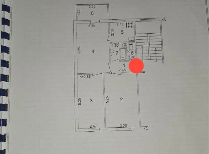 3-комнатная | БУЗ-1 | 67 м² | 2 этаж | под ремонт | 85.000 у.е — 1
